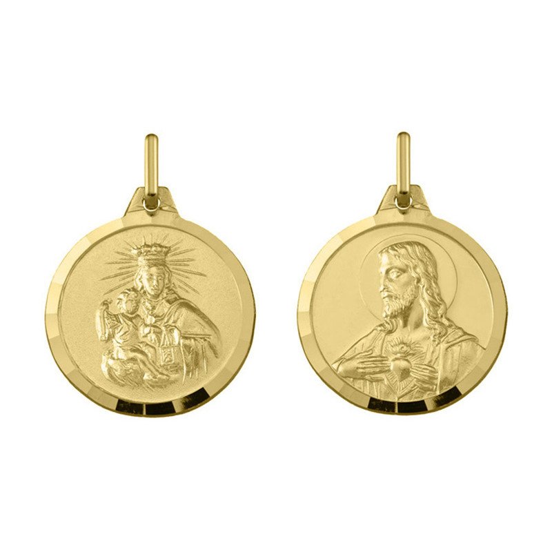 Médaille Scapulaire Sacre Coeur en or | Carat et Moi