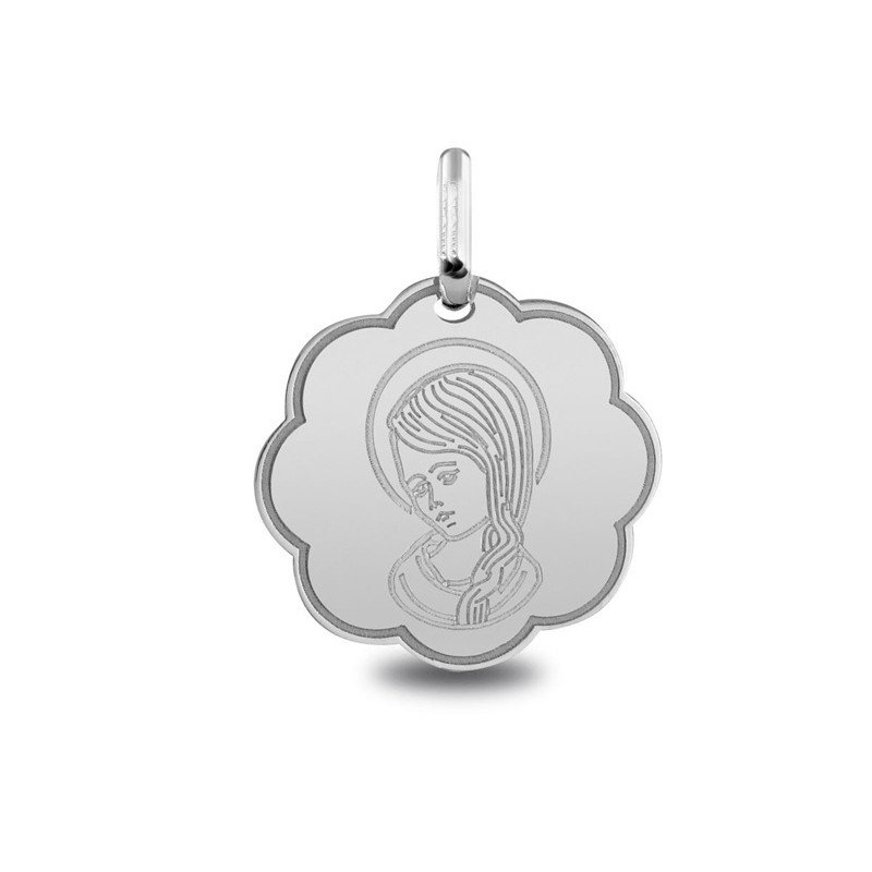 Médaille de baptême : Médaille Vierge cheveux tresse | Carat et Moi