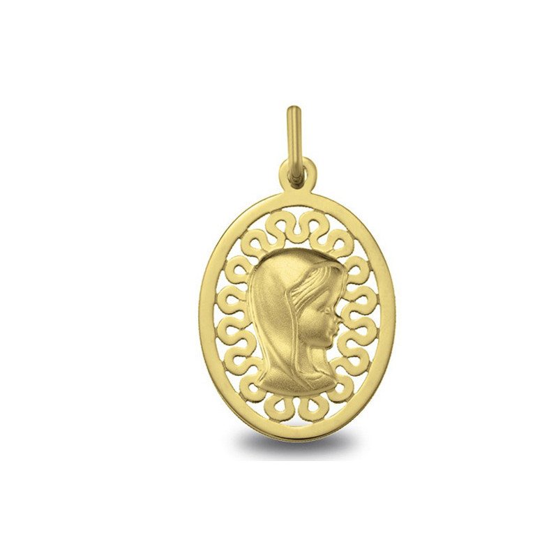 Médaille Vierge jeune or jaune ou or blanc réf. 1827181 | Carat et Moi