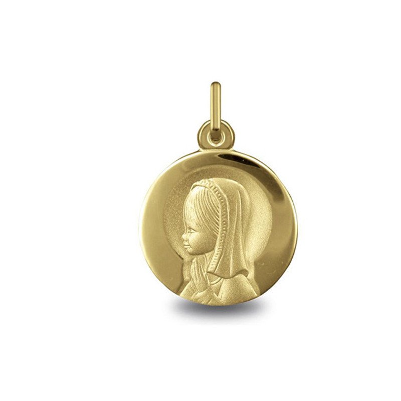 Médaille Vierge jeune personnalisable réf. 1072104 | Carat et Moi