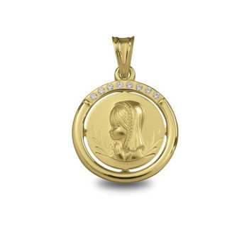 Médaille Vierge jeune en or réf. 1801104 | Carat et Moi