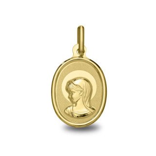 Médaille Vierge jeune aureolee en or | Carat et Moi
