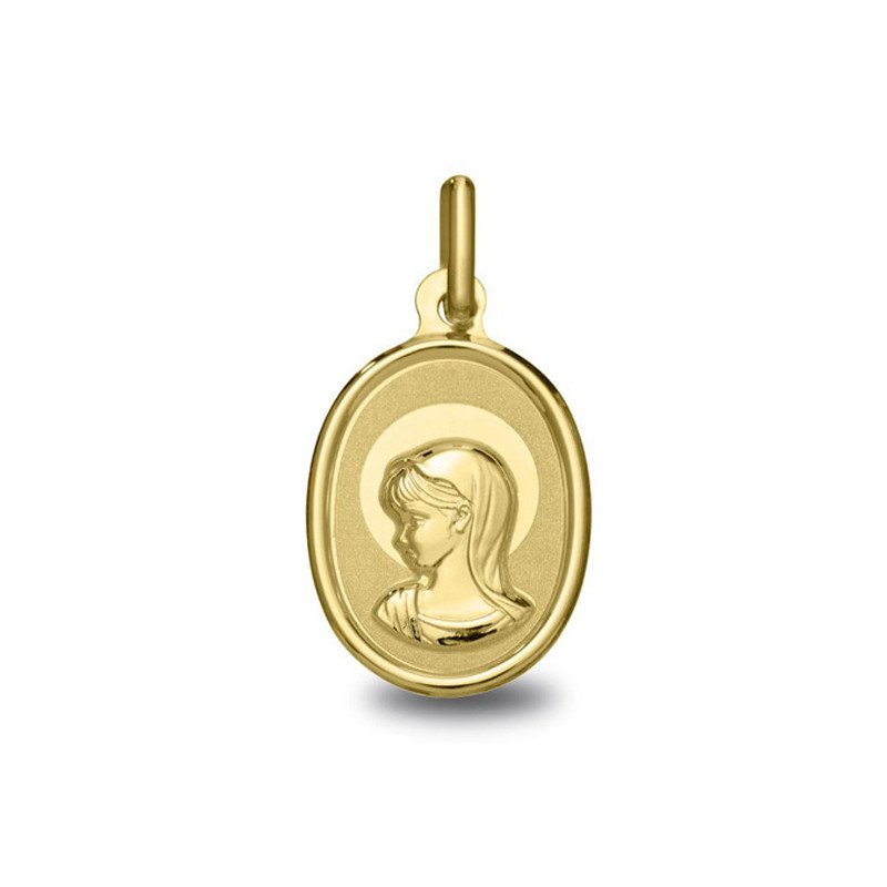 Médaille Vierge jeune aureolee en or | Carat et Moi