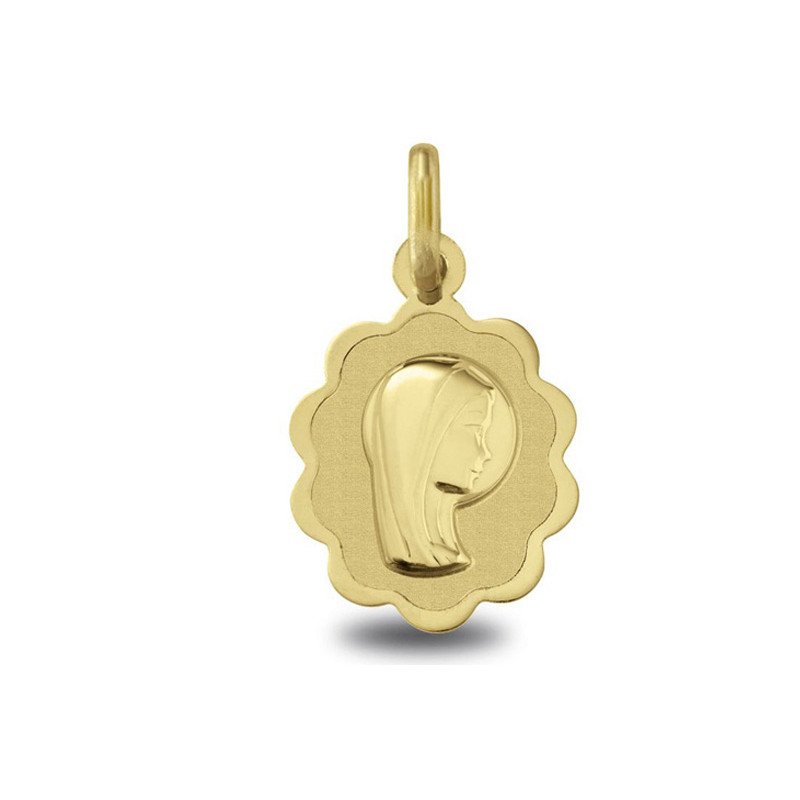 Médaille de baptême : Médaille Vierge jeune aureolee | Carat et Moi