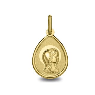 Médaille Vierge jeune aureolee, cadeau de communion | Carat et Moi