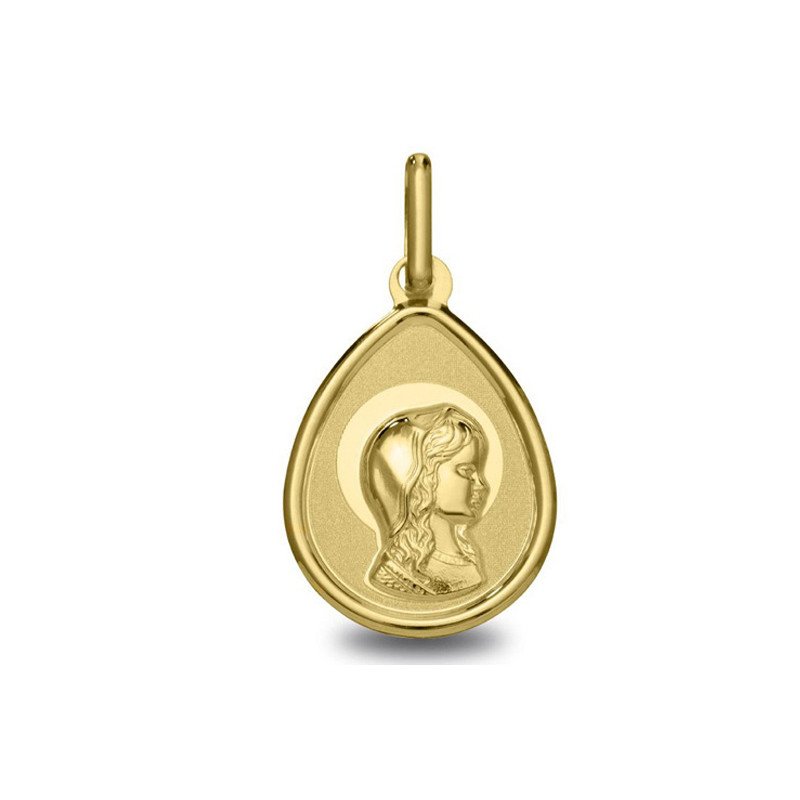 Médaille Vierge jeune aureolee, cadeau de communion | Carat et Moi