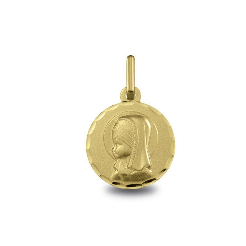 Médaille Vierge jeune aureolee pour bébé | Carat et Moi