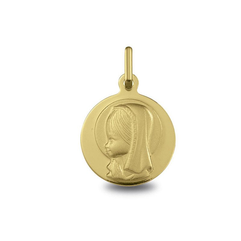 Médaille Vierge jeune aureolee à graver | Carat et Moi