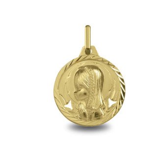 Médaille religieuse Médaille Vierge jeune aureolee | Carat et Moi