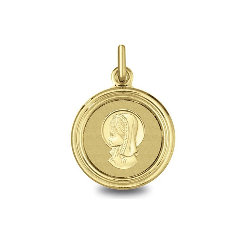 Médaille de baptême : Médaille Vierge jeune aureolee réf. 1921104 | Carat et Moi