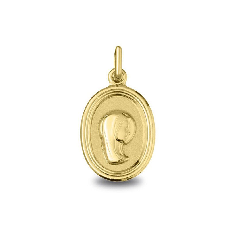 Médaille Vierge jeune aureolee, cadeau de communion réf. 1925184 | Carat et Moi