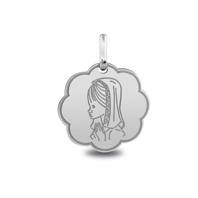 Médaille de baptême : Médaille Vierge jeune priant | Carat et Moi