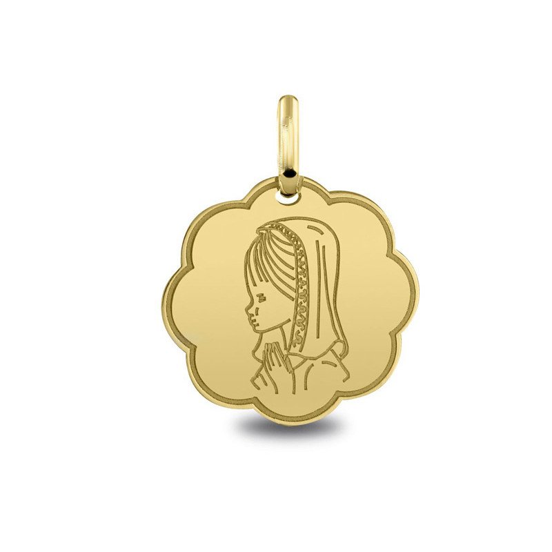 Médaille Vierge jeune priant pour bébé | Carat et Moi