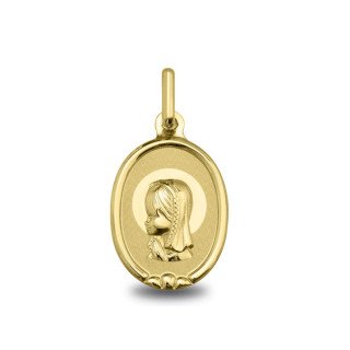 Médaille Vierge jeune aureolee pour bébé réf. 1904104 | Carat et Moi