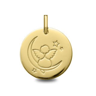 Médaille Ange et Lune en or | Carat et Moi