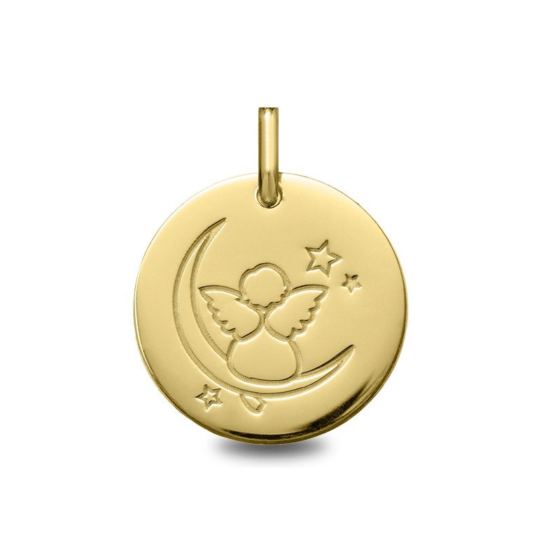 Médaille Ange et Lune en or | Carat et Moi
