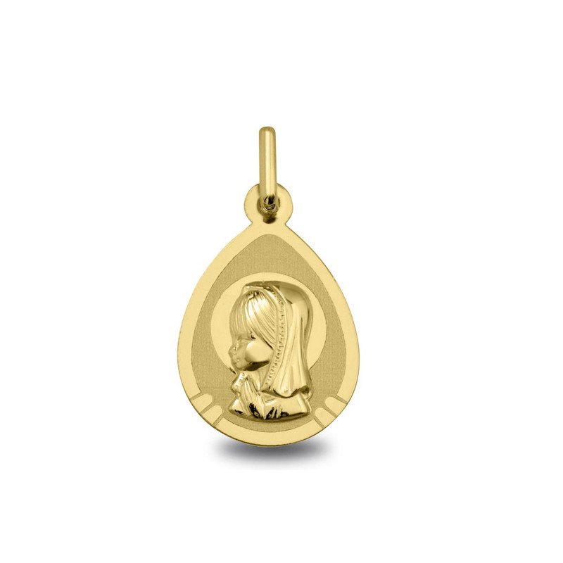 Médaille Vierge jeune aureolee pour fille et garçon réf. 1911104_12 | Carat et Moi