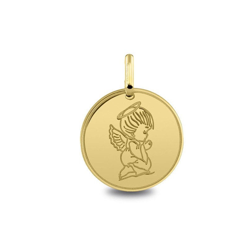 Médaille Ange Priant or jaune ou or blanc | Carat et Moi