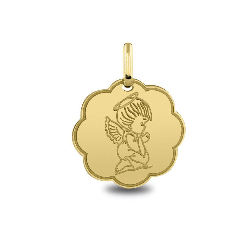 Médaille Ange Priant personnalisable | Carat et Moi