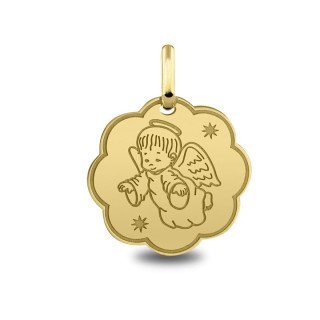 Médaille de baptême : Médaille Ange Étoiles | Carat et Moi