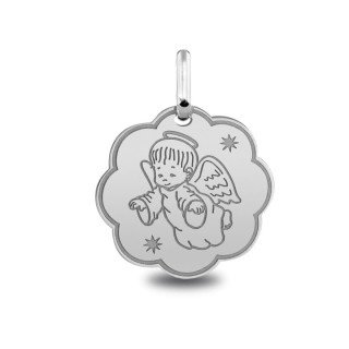 Médaille de baptême : Médaille Ange Étoiles | Carat et Moi